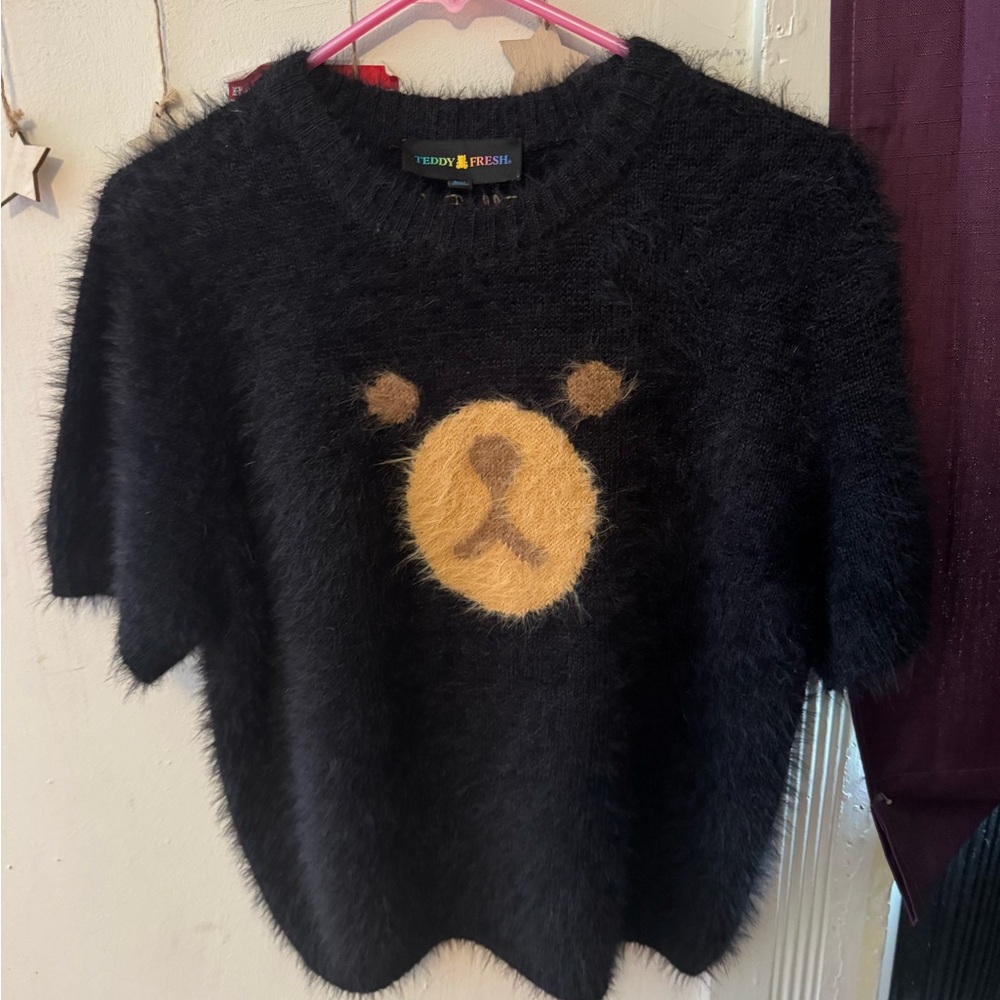 Teddy Fresh Black and Tan Bear Sweater